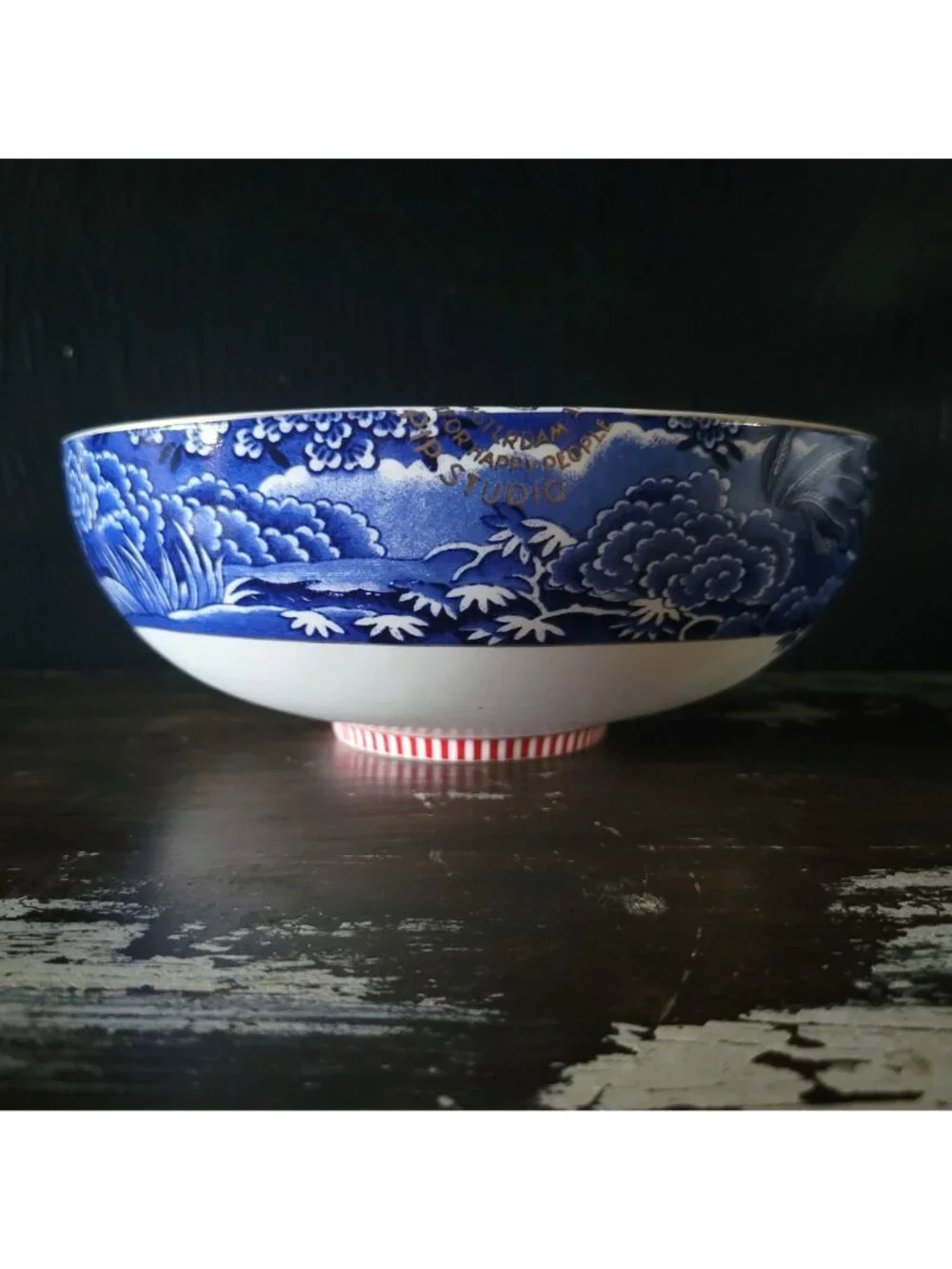 Large Pip Studio Heritage Blue and White Bowl Female Portrait Center